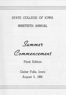 Summer Commencement [Program], August 5, 1966