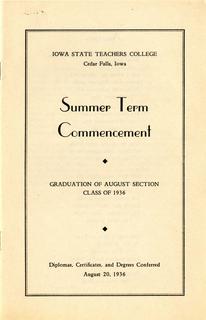 Summer Term Commencement [Program], August 20, 1936