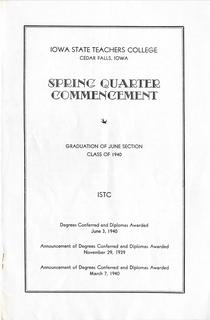Spring Quarter Commencement [Program], June 3, 1940