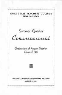 Summer Quarter Commencement [Program], August 21, 1941