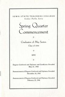 Spring Quarter Commencement [Program], May 21, 1944