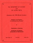 The 1996 Becker Lecture: Religion and Politics in Contemporary Russia