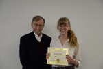 2023 Award Winner, Elizabeth Tulley, at the Mary Ann Bolton Undergraduate Research Award Ceremony by University of Northern Iowa. Rod Library.
