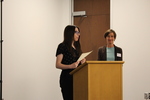 2024 Runner-up Award Winner, Sara Petersen, at the Mary Ann Bolton Undergraduate Research Award Ceremony [Photo 3] by University of Northern Iowa. Rod Library.