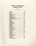 UNI Schedule of Classes, Fall 1986