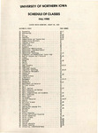 UNI Schedule of Classes, Fall 1985