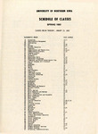 UNI Schedule of Classes, Spring 1983