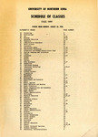 UNI Schedule of Classes, Fall 1980