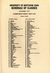 UNI Schedule of Classes, Summer 1979