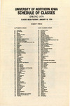 UNI Schedule of Classes, Spring 1979