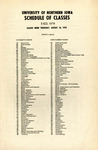 UNI Schedule of Classes, Fall 1978