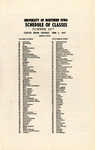 UNI Schedule of Classes, Summer 1977