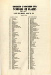 UNI Schedule of Classes, Fall 1975