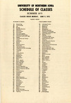 UNI Schedule of Classes, Summer 1975