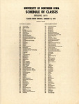 UNI Schedule of Classes, Spring 1975