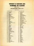 UNI Schedule of Classes, Fall 1974