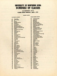 UNI Schedule of Classes, Summer 1974