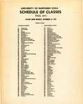 UNI Schedule of Classes, Fall 1973