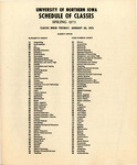 UNI Schedule of Classes, Spring 1973