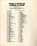 UNI Schedule of Classes, Fall 1972