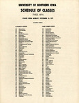 UNI Schedule of Classes, Fall 1971