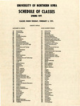 UNI Schedule of Classes, Spring 1971