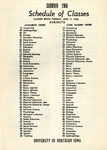 UNI Schedule of Classes, Summer 1968