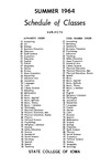 State College of Iowa Schedule of Classes, Fall 1964 by State College of Iowa