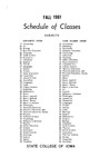 State College of Iowa Schedule of Classes, Fall 1961 by State College of Iowa