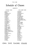 Iowa State Teachers College Schedule of Classes, Fall 1960