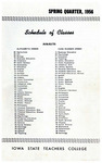 Iowa State Teachers College Schedule of Classes, Spring 1956 by Iowa State Teachers College