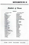 Iowa State Teachers College Schedule of Classes, Winter 1955-56