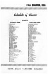 Iowa State Teachers College Schedule of Classes, Fall 1955