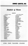 Iowa State Teachers College Schedule of Classes, Summer 1955