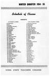 Iowa State Teachers College Schedule of Classes, Winter 1954-55