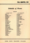 Iowa State Teachers College Schedule of Classes, Fall 1951