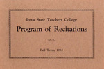 Iowa State Teachers College Program of Recitations, Fall 1932