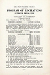 Iowa State Teachers College Program of Recitations, Summer 1930