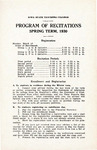 Iowa State Teachers College Program of Recitations, Spring 1930 by Iowa State Teachers College