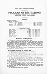Iowa State Teachers College Program of Recitations, Winter 1929-1930