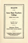 Summer Term, Twenty-First Annual Session, 1917 by Iowa State Teachers College