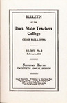 Summer Term, Twentieth Annual Session, 1916 by Iowa State Teachers College