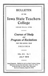 Courses of Study and Program of Recitations, 1913-1914 by Iowa State Teachers College