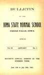 Seventh Annual Session of the Summer Term, 1903 by Iowa State Normal School