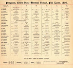 Program, Iowa State Normal School, Fall Term, 1896 [version 1] by Iowa State Normal School