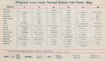 Program, Iowa State Normal School, Fall Term, 1893