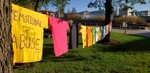 Fall 2019 Clothesline Project Bearing Witness Day [Photo 1] by University of Northern Iowa. Women's and Gender Studies.