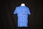 UNI Clothesline Project T-Shirt, 2012-2021 [Photo 002, Front] by University of Northern Iowa. Rod Library.