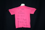 UNI Clothesline Project T-Shirt, 2012-2021 [Photo 001, Front] by University of Northern Iowa. Rod Library.