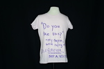 UNI Clothesline Project T-Shirt, 2012-2021 [Photo 059, Front] by University of Northern Iowa. Rod Library.